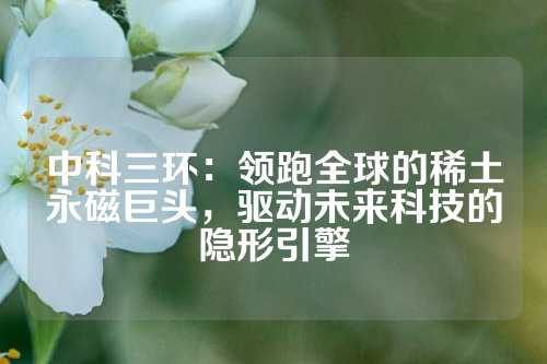 中科三环:领跑全球的稀土永磁巨头,驱动未来科技的隐形引擎